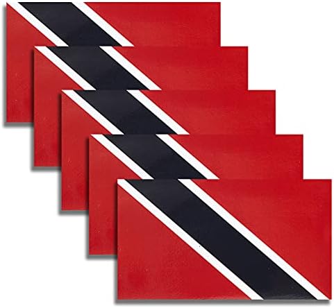 HSQCEZ 5 Pcs Trinidad ve Tobago Bayrağı Vinil Çıkartması, taktik Cumhuriyeti Trinidad ve Tobago Bayrağı çıkartma, Trinidad