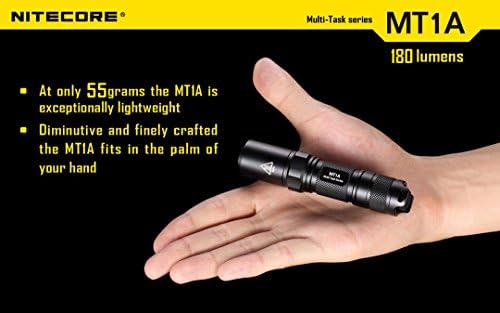 NıteCore MT1A 180 lümen kompakt Mini LED el feneri w/klip ve Bonus Lümen taktik anahtarlık ışık kullanımı 1 x AA pil