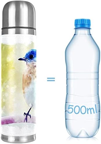 Lılıbeely 17 oz Vakum Yalıtımlı Paslanmaz Çelik Su Şişesi Spor Kahve Seyahat Kupa Flask Hakiki Deri Sarılmış BPA Ücretsiz,