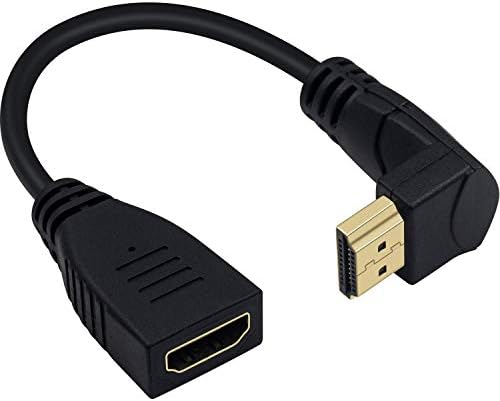 Poyıccot 8 K HDMI Uzatma Kablosu, kısa 8 K HDMI 90 Derece Aşağı Açı Erkek Kadın HDMI 2.1 Kablo 48 Gbps ile 8 K 60Hz Video ve