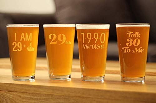 29 + 1 Orta Parmak - 16 oz Bira Bardağı Bira Bardağı-30 Yaşına Giren Erkekler ve Kadınlar için komik 30. Doğum Günü Hediyeleri