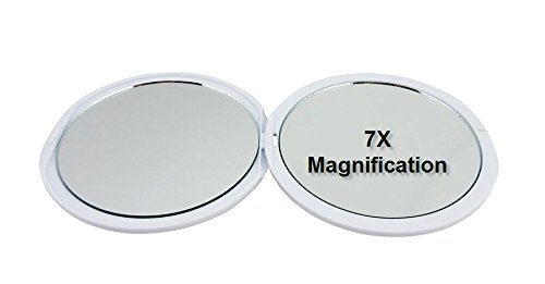 SKÖN lifestyle-Jessy, Mükemmel 7X / 1X Seyahat Aynası - Büyük 4 inç Kompakt Cam Aynalar - 7X büyütme ve geleneksel 1X ayna,