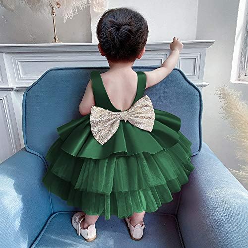 AVAZU 6 M-5 T Toddler Bebek Kız Backless Büyük Sequins Ilmek Tutu Elbise Örgün Düğün Balo Elbise