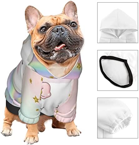 Karikatür Gökkuşağı Bulut Evcil Giyim Hoodies için Köpek Kedi Kostüm Yumuşak Pet Pijama Sıcak Sevimli Pet Kış Giysileri Gömlek