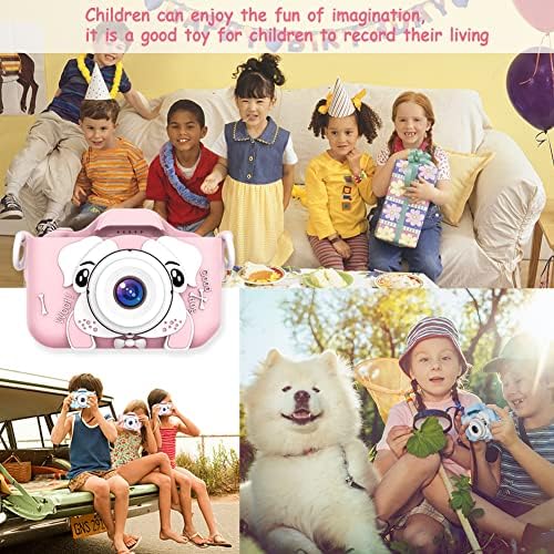 URMAGİC Çocuklar Kamera Kızlar ve Erkekler için, 2 İnç HD Ekran 2000 w Çift Kamera, çocuk Kamera Dijital Video, 32 GB SD Kart