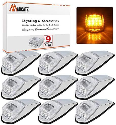 MADCATZ (9 paketi) 10.5 İnç Şeffaf Lens Amber LED 17 diyotlar Cab Marker uyarı ışığı gümrükleme lambası Değiştirme için ağır