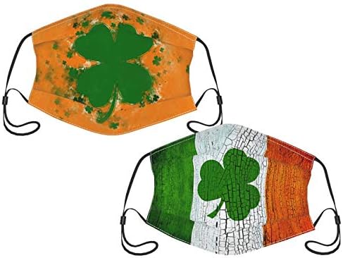 XİLİ-HUALA St Patrick Günü İrlanda Bayrağı Yüz Ağız Koruma Anti-Toz Yüz Bandana 2 Paket