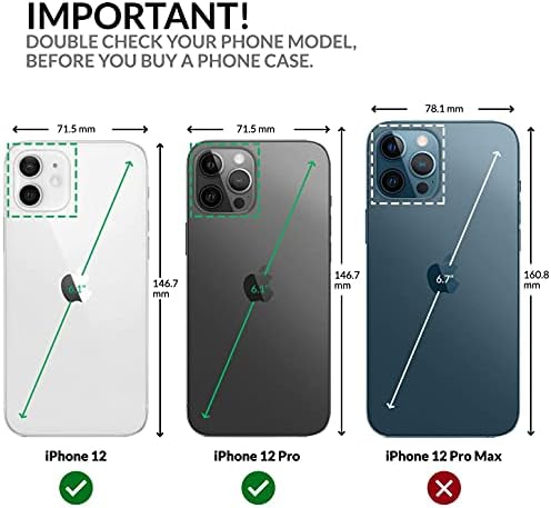 SURAZO Deri Cüzdan Kılıf Apple iPhone 12 & 12 Pro ile Uyumlu-RFID 3 Kart Yuvaları ve Nakit Cep-Güvenli Manyetik Kapatma Kickstand