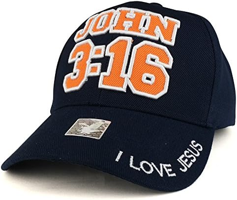 Trendy Giyim Mağazası John 3: 16 İsa'yı Seviyorum 3D İşlemeli Hıristiyan Yapılandırılmış Beyzbol Şapkası