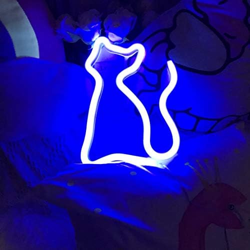 QiaoFei sevimli Neon ışık, LED kedi burcu şekilli dekor ışık, Marquee ışaretleri / duvar dekor için Noel, doğum günü partisi,