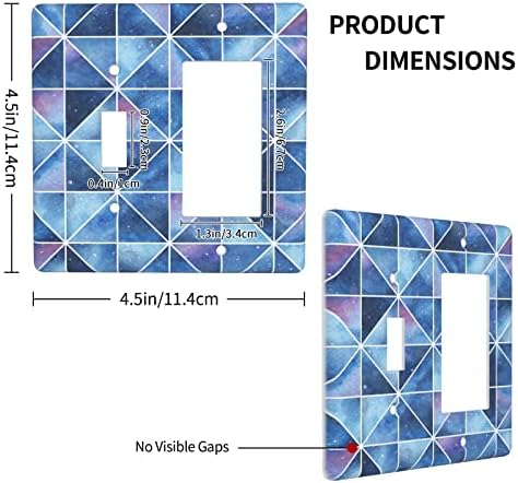 Galaxy Üçgenler 2-Gang Geçiş Cihazı Kombinasyonu Anahtarı Duvar Plaka Outlet Kapak Faceplate Dekoratör Standart Boyutu 4.5