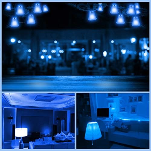 KQHBEN 2 W LED Mavi ampuller E26 Taban S14 Dize Renkli Ampul Düğün Cadılar Bayramı Noel Partisi Bar Ruh Ambiyans Dekor - 6