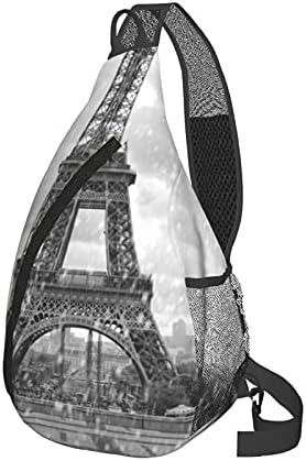 Fftian asma Sırt Çantası, Paris Kırmızı Şemsiye Yağmur Crossbody Omuz Göğüs Çanta Seyahat Yürüyüş İçin Rahat Sırt Çantası