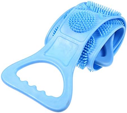 AOOF Silikon Geri Scrub Askı Peeling Havlu Banyo Duş Vücut Scrubber Fırça Yıkama (Renk: Mavi)
