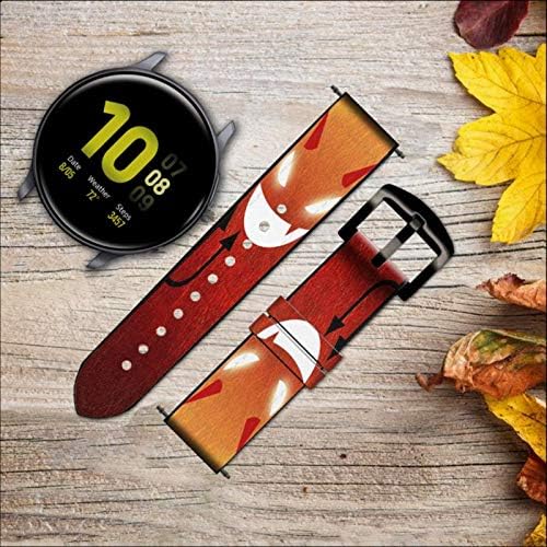 CA0328 Kırmızı Sevimli Küçük Şeytan Karikatür Deri ve Silikon akıllı saat Band Kayışı Samsung Galaxy İzle Watch3, dişli S3