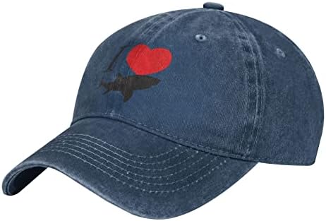 Köpekbalıklarını Seviyorum kovboy şapkası beyzbol şapkası kamyon şoförü şapkaları Erkekler ve Kadınlar Açık Kırmızı