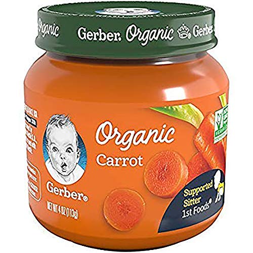 Gerber 1st Foods Bebek Maması Kavanozları, Organik Havuç, 4 Ons, 6'lı Paket