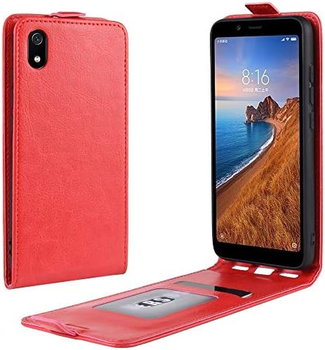 GUOSHU Cep Telefonu Kılıfı Çanta Çılgın At Dikey Çevir Deri Koruyucu Kılıf Xiaomi Redmi ıçin 7A (Siyah) Arka Kapak Kılıf (Renk: