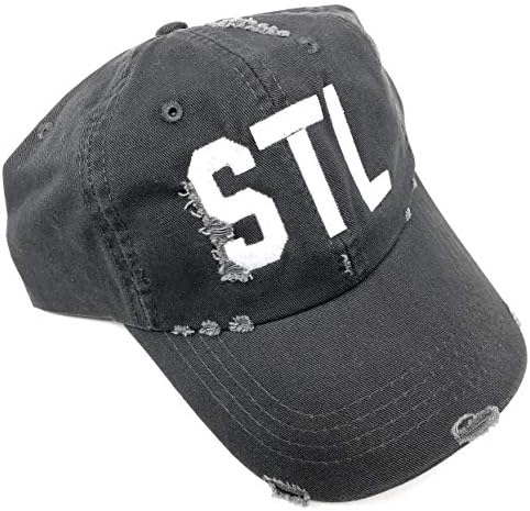 Özel Monogramlanmış STL Lambert Havaalanı Kodu Beyzbol Şapkası (Sıkıntılı Gri) …