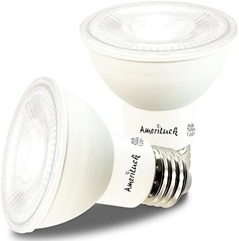 AmeriLuck PAR20 LED ampuller 2PK, Kısılabilir Spot ışık 40deg. Işın Açısı, 550 Lümen, 7W, 50W Eşdeğeri, CRI 80+, Cam Filtre,
