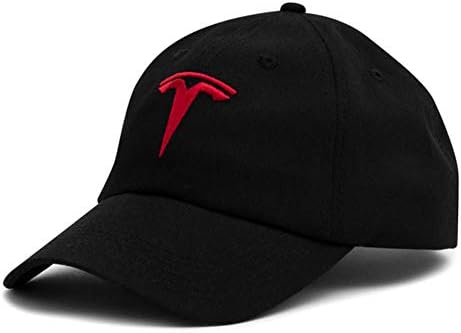 Tesla araba logosu beyzbol şapkası işlemeli yapılandırılmış pamuk baba şapka erkekler kadınlar için