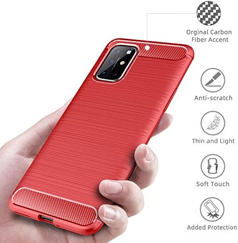 Hicaseer Kılıf OnePlus 8 T ıçin, TPU Ultra Ince Yumuşak Darbeye Anti-Scratch Koruma Kapak Kılıf OnePlus 8 T 6.55 - Kırmızı