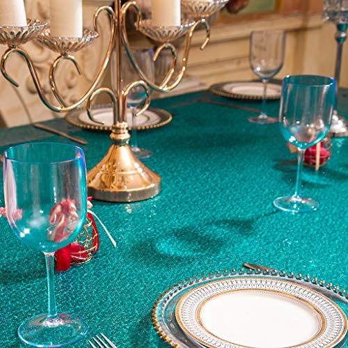 Ebedi güzellik 60 X 102-inç payet masa örtüsü düğün ziyafet parti dikdörtgen masa örtüsü, deniz mavisi