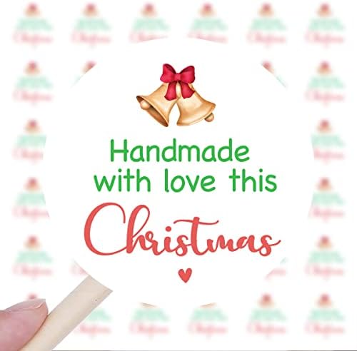 240 ADET Sevgiyle El Yapımı Bu Noel Çıkartmaları, İş Paketleri/El Yapımı Ürünler/Çantalar için Sevimli Küçük İşletme Zarfları