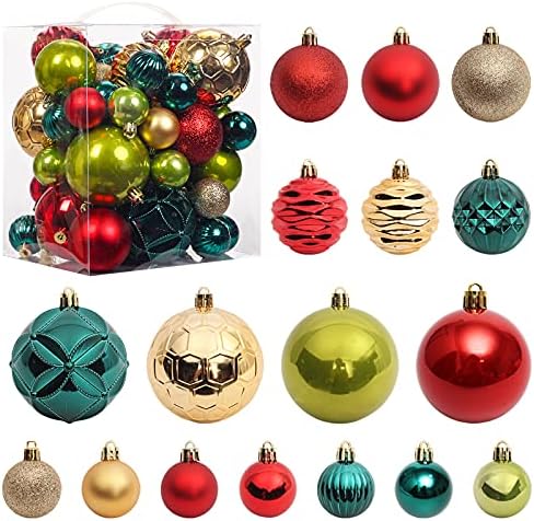 30 pcs Noel Ağacı Topları, 2.36 Noel Süs Süslemeleri Kırılmaz Süsler Altın ve Kırmızı Renk Boyalı Noel Baubles Süslemeleri