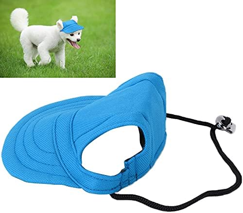 Jacksing Köpek beyzbol şapkası, güneş Koruma Nefes Dayanıklı Pet Spor Şapka için Kulak Delikleri ile Küçük Köpekler için Açık(Mavi,