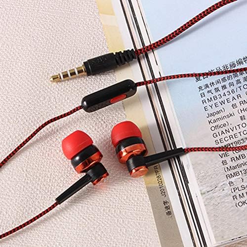 Bluetooth kulaklık 3.5 mm örgülü kablo kablolu Stereo derin bas kulaklık kulak içi mikrofonlu kulaklık