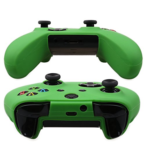 YoRHa Silikon Kapak Kılıf Microsoft Xbox One X & Xbox One S Denetleyicisi ıçin x 1 (Yeşil) Pro Thumb Sapları ıle 8 Parça