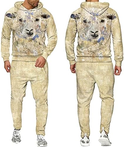 Erkek Sonbahar Kış Hoodie Takım Elbise Hayvanlar All Over Baskılı 3D Eşofman Hediye Boyfriends ıçin Setleri Streetwear