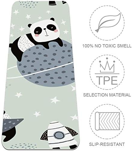 LORVIES Sevimli Pandalar Desen Yoga Mat Çevre Dostu Kaymaz Anti-Gözyaşı egzersiz ve fitness matı için Yoga, Pilates, Germe,