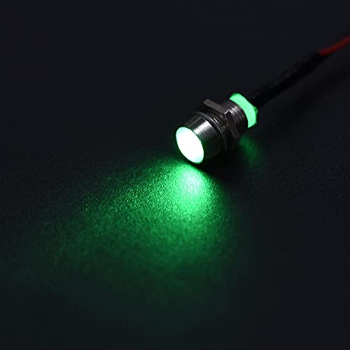 uxcell LED gösterge ışığı AC / DC 110 V 8mm Paneli Dağı Yeşil LED Sinyal Lambası Metal Kabuk 10 Adet