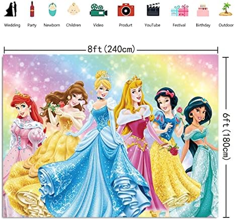 Prenses Tema Fotoğraf Backdrop Prenses Kız Rüya Doğum Günü Partisi Dekorasyon Fantezi Prenses Doğum Günü Banner (8x6FT)