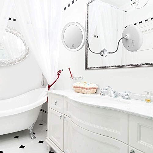 Nhlzj Temiz ve Parlak Makyaj Aynası Banyo Büyütme LED Işıklı Makyaj Aynası Seyahat ve Ev için Güçlü Vantuz ile