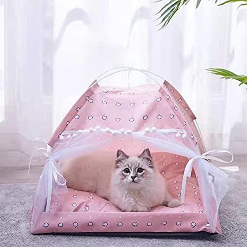 N C Yaz pet Çadır yuva Kapalı Çıkarılabilir ve Yıkanabilir Kulübesi kedi yuva ile bir Soğuk mat Çift Taraflı mat Katlanır yuva;