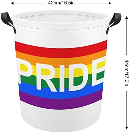 LGBT Eşcinsel Gurur Çamaşır Sepeti Bağlantısız Yuvarlak Kolları ile Katlanabilir kıyafet sepeti için Oturma odası giysi ve