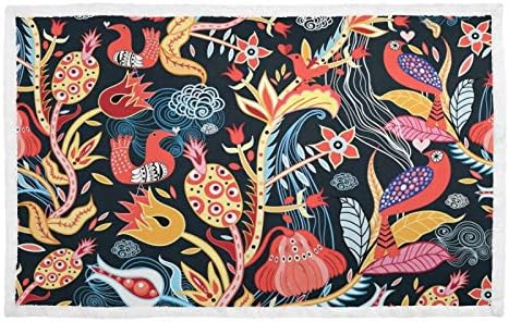 S Husky Kedi Battaniye köpek battaniyesi Yatak Kanepe Kanepe Renkli Çiçek Kuş Suluboya Hayvan Desen Etnik Giyim Tarzı evcil