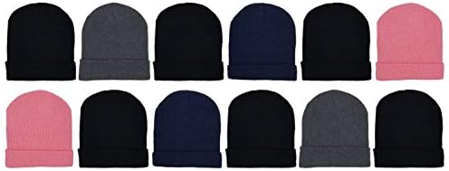48 Paket Kış Kasketleri, Toplu Soğuk Hava Sıcak Örgü Kafatası Kapaklar, Mens Womens Unisex Şapkalar