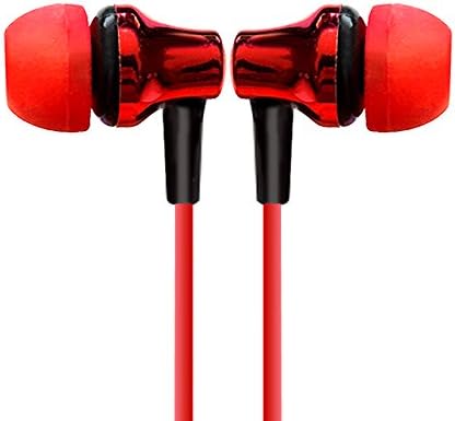 Pasif Gürültü Önleyici, dahili Mikrofonlu ve Oynat/Duraklat Düğmeli (Kırmızı)Acuvar Kablolu Kulak Tomurcuğu Kulaklıklar