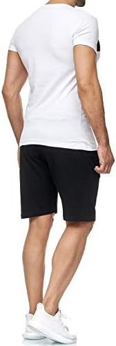 Erkek 2 parça kıyafetler Set kısa kollu T Shirt ipli spor şort Artı Boyutu Yaz Rahat Eşofman