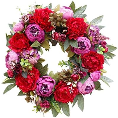 YYDFPIIA Kapı Çelenk Yapay Şakayık Çiçek Çelenk Bahar Çelenk için Ön Kapı Duvar Düğün Parti Ofis Ev Dekor