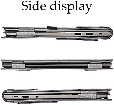 Laptop Case kapak için lenovo ThinkBook 13 s g2 ,13.3 inç Dizüstü Koruyucu Kollu PU Deri Standı ve Kalem tutucu ile (Açık Gri)
