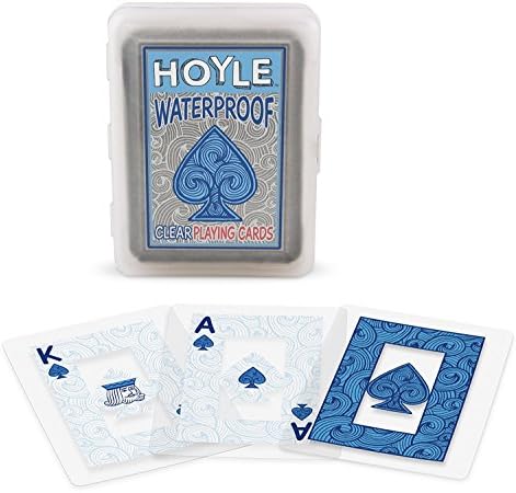 Hoyle Su Geçirmez, Şeffaf Plastik Oyun Kartları (BİR Mavi / Açık Güverte)