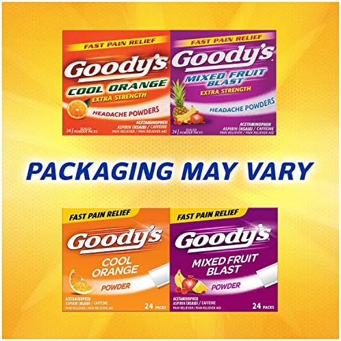 Goody's Extra Strength Baş Ağrısı Tozları Lezzet Patlama Paketi, 24 Sayım, 2 Paket