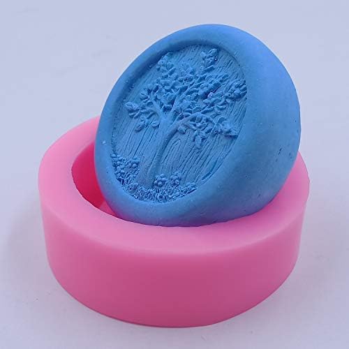 GreatMold 3D Hayat Ağacı Sabun Kalıpları Yuvarlak Silikon Sabun Kalıp Craft Kalıpları DIY El Yapımı Kalıp Sabun Yapımı için