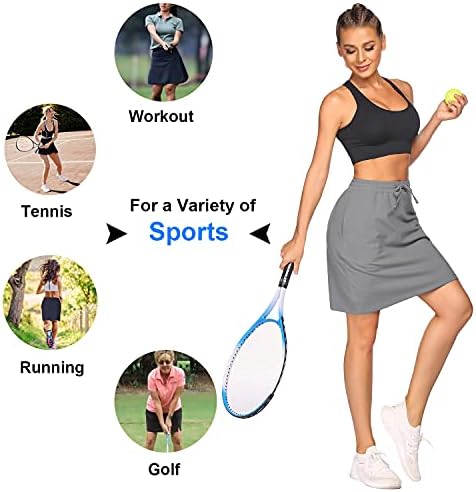 COOrun Atletik Skorts Etekler Kadınlar için Sıkı Diz Boyu Tenis Etekler Dahili Şort