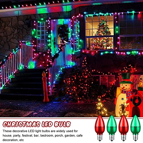 16 Parça Noel C7 LED Ampuller 1 W Gece Işık Ampüller E12 Şamdan Bankası Yedek Ampuller Mum Ampuller Noel Doğum Günü Partisi